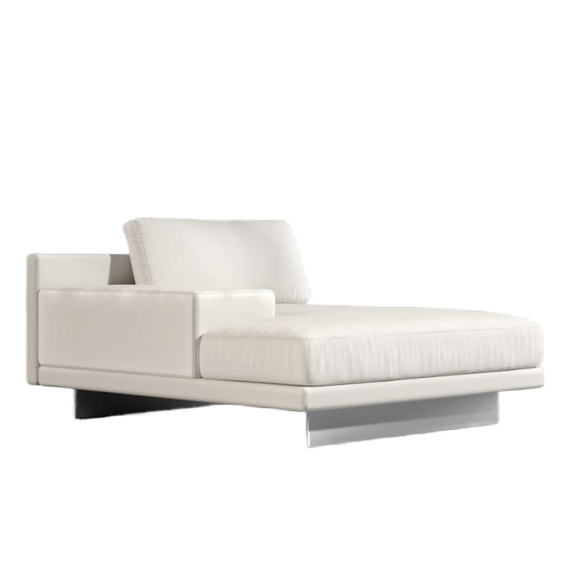 Angled View of The Dresden Outdoor Left Chaise with Armrest in Palisades Color