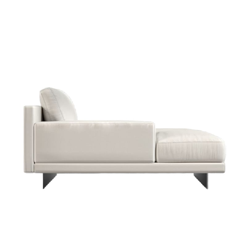 Side View of The Dresden Outdoor Left Chaise with Armrest in Palisades Color