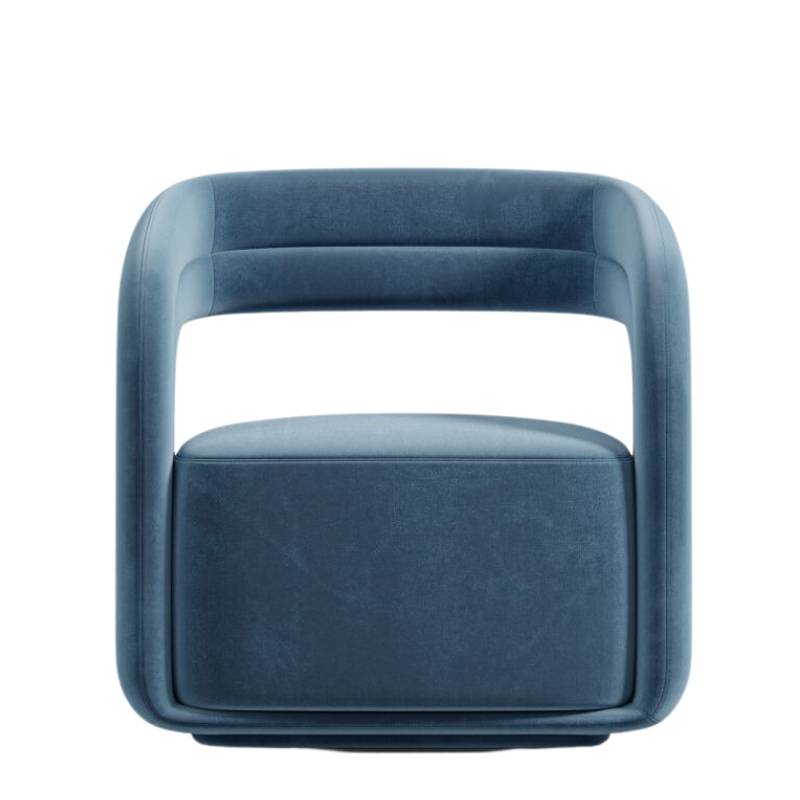 Front Facing View of The Mia Lounge Chair in Solstice Fabric and Color
