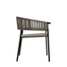 Side View Of The Afton Outdoor Dining Chair With Natural Cord And Black Frame
