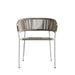 Front Facing View Of The Afton Outdoor Dining Chair With Natural Cord And White Frame