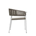 Side View Of The Afton Outdoor Dining Chair With Natural Cord And White Frame