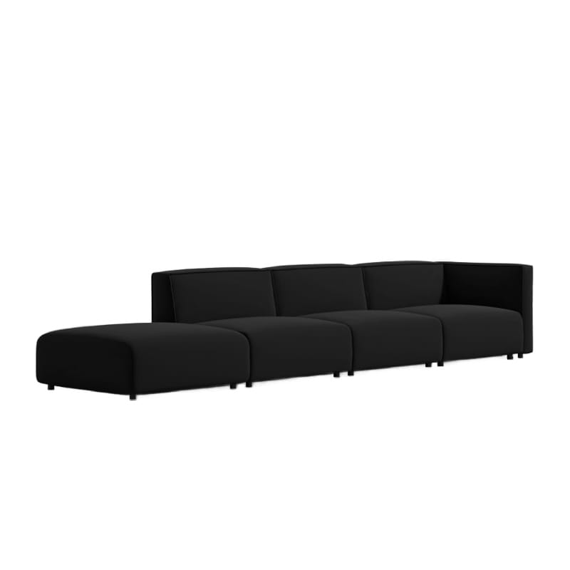 Angled View Of The Arya Outdoor Modular Left Sectional Sofa In Arcadia Color