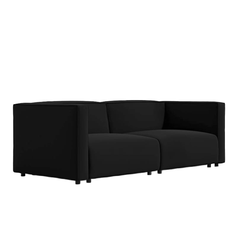 Left Angle View Of The Arya Outdoor Modular Loveseat In Arcadia Color