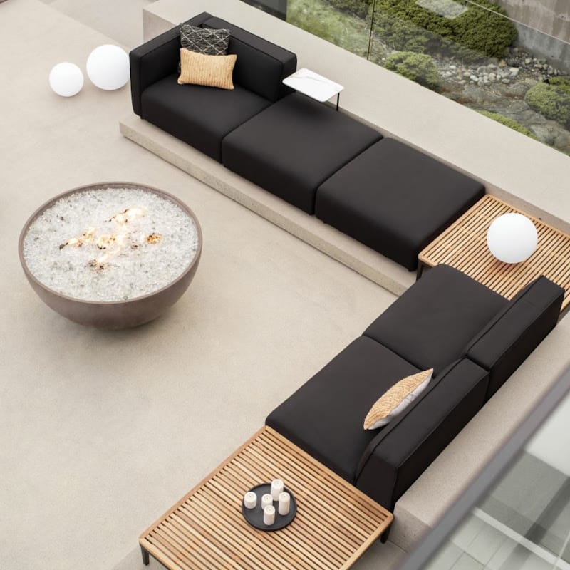 Top View of The Arya Outdoor Modular Sectional Sofa With L Shape In Arcadia Color