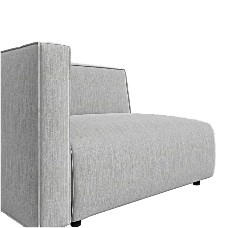 Close Up Left Angle View of The Arya Outdoor Left Arm Modular Seat In Encino Color