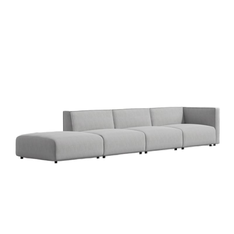 Angled View Of The Arya Outdoor Modular Left Sectional Sofa In Encino Color
