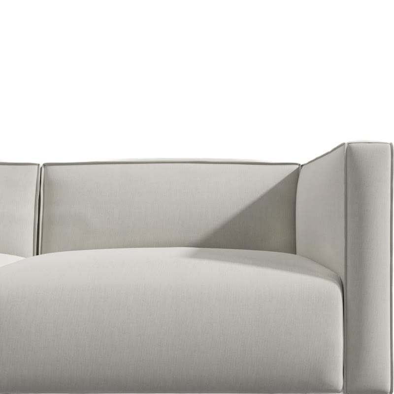 Close Up of the Front Right Portion of The Arya Outdoor Modular Loveseat In Palisades Color