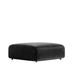 Angled Side View of The Arya Ottoman in Black Frabric and Color