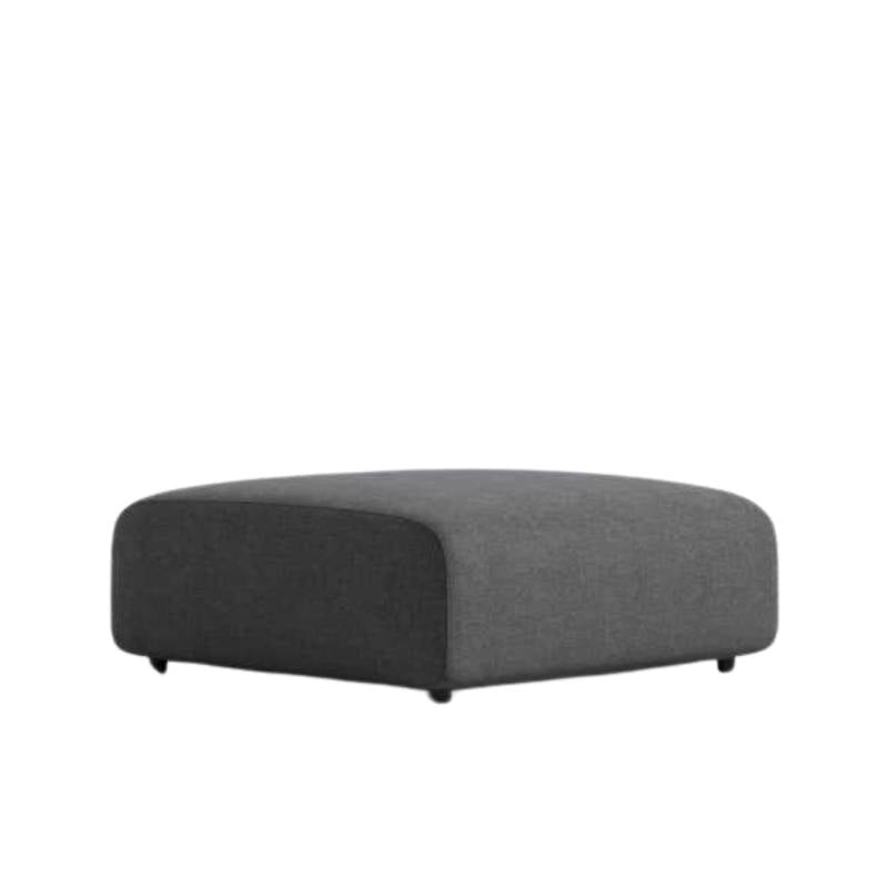 Angled Side View of The Arya Ottoman in Fin Frabric and Color