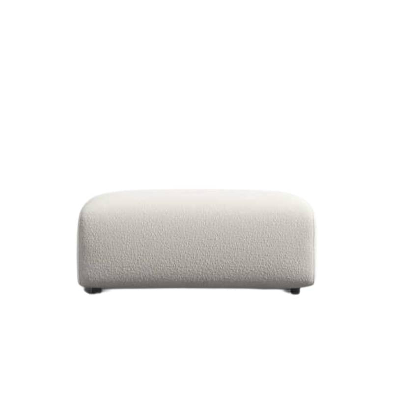 Front Facing View of The Arya Ottoman in Pearl Frabric and Color