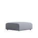 Angled Side View of The Arya Ottoman in Porpoise Frabric and Color