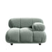 Front Facing View of The Belia Right Arm Modular Piece in Moostone Fabric