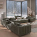 The Berlin Armless Modular Piece Connected to Other Berlin Modular Pieces in Moonstone Fabric