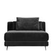 Front Facing View of The Berlin Armless Modular Piece in Black Plush Velvet Fabric