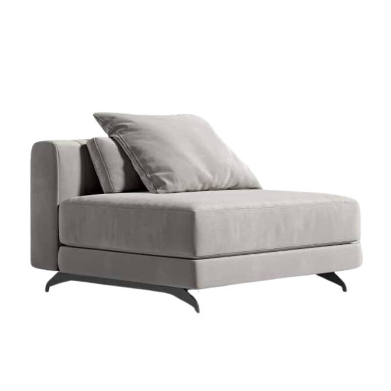 Angled Side View of The Berlin Armless Modular Piece in Dusk Fabric
