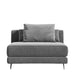 Front Facing View of The Berlin Armless Modular Piece in Glacier Grey Fabric