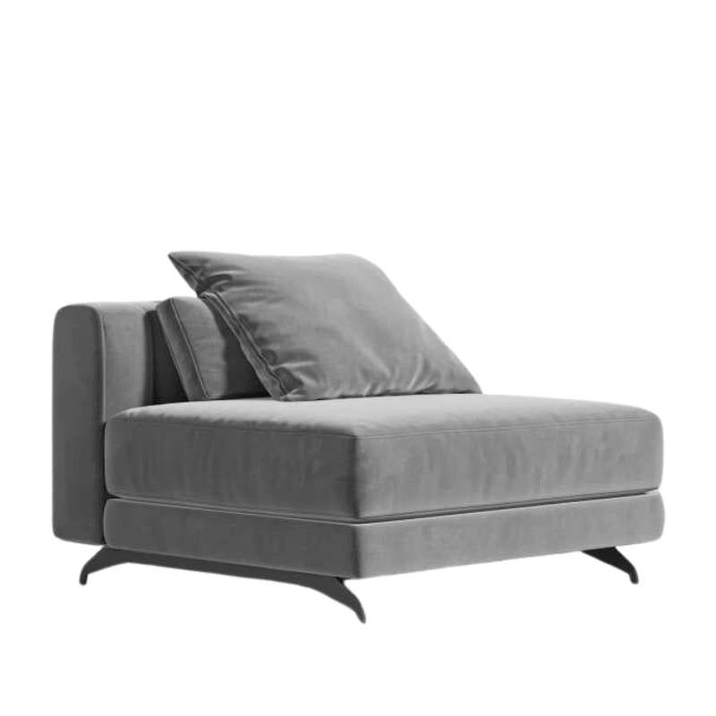 Angled Side View of The Berlin Armless Modular Piece in Glacier Grey Fabric