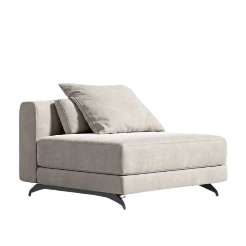 Angled Side View of The Berlin Armless Modular Piece in Latte Fabric