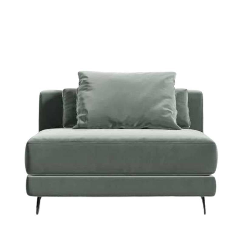 Front Facing View of The Berlin Armless Modular Piece in Moonstone Fabric