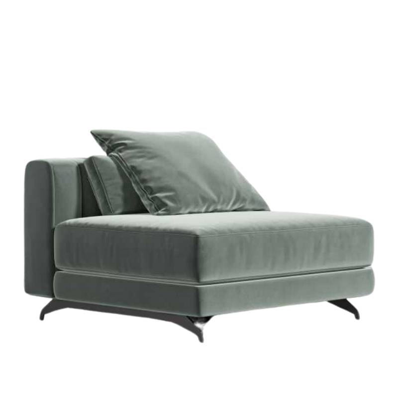 Angled Side View of The Berlin Armless Modular Piece in Moonstone Fabric