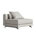 Angled Side View of The Berlin Armless Modular Piece in Trento Taupe Fabric