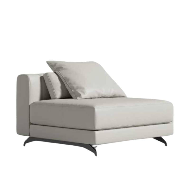 Angled Side View of The Berlin Armless Modular Piece in Trento Taupe Fabric