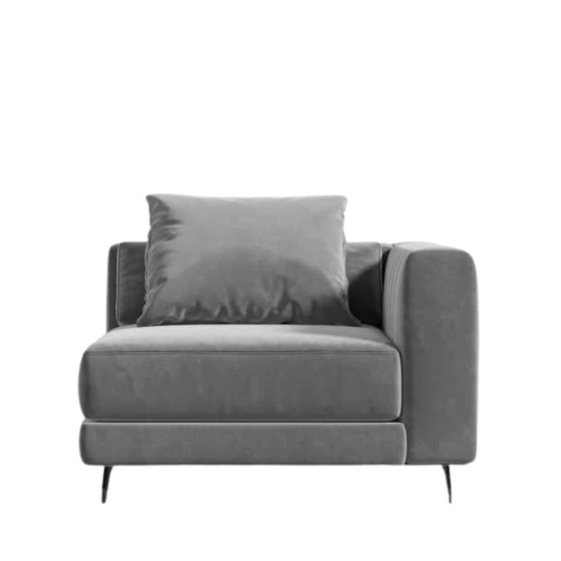 Front Facing View of The Berlin Corner Modular Piece in Glacier Grey Fabric