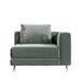 Front Facing View of The Berlin Corner Modular Piece in Moonstone Fabric