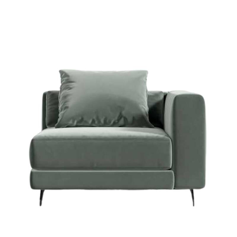 Front Facing View of The Berlin Corner Modular Piece in Moonstone Fabric