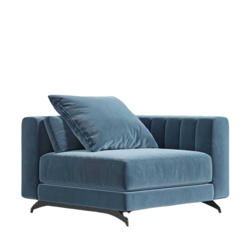Angled Side View of The Berlin Corner Modular Piece in Solstice Fabric