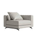 Angled Side View of The Berlin Corner Modular Piece in Trento Taupe Fabric