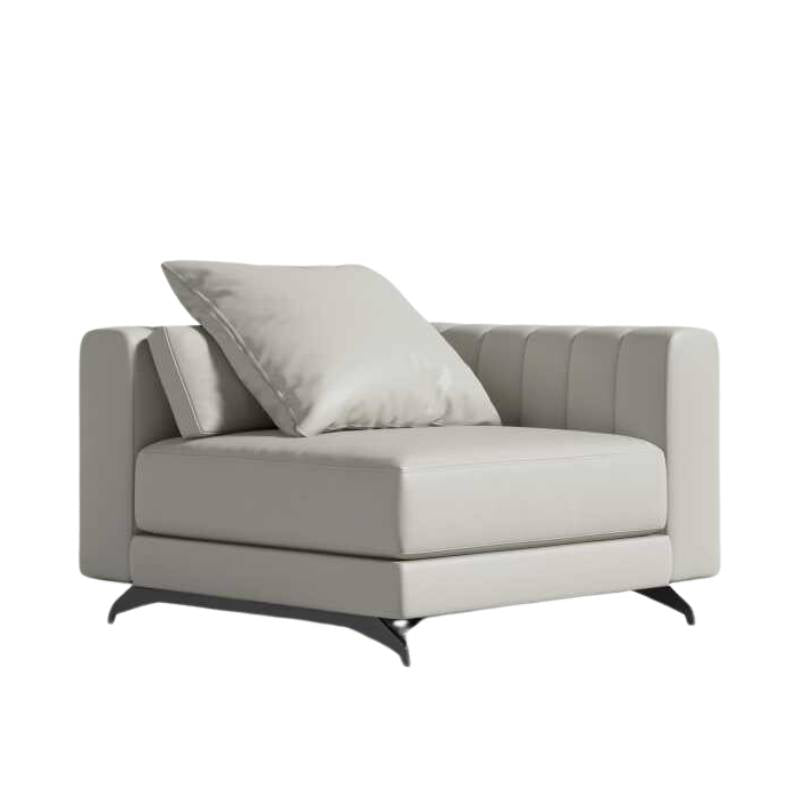 Angled Side View of The Berlin Corner Modular Piece in Trento Taupe Fabric