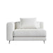 Front View of The Berlin Left Arm in Trento Eggshell Color and Fabric