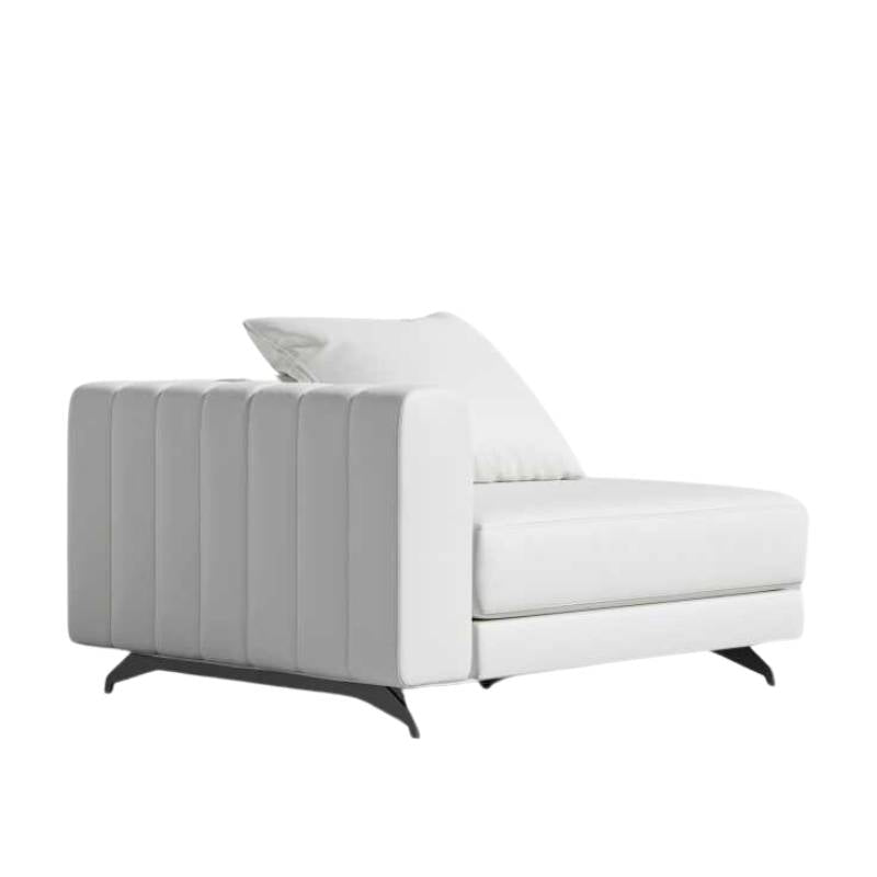 Angled View of The Berlin Left Arm in Trento Eggshell Color and Fabric