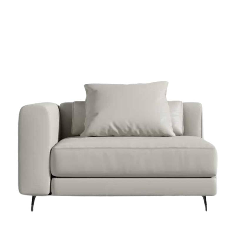Front View of The Berlin Left Arm in Trento Taupe Color and Fabric