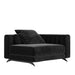 Angled Side View of The Berlin Right Arm in Black Fabric