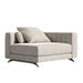 Angled Side View of The Berlin Right Arm in Latte Fabric and Color