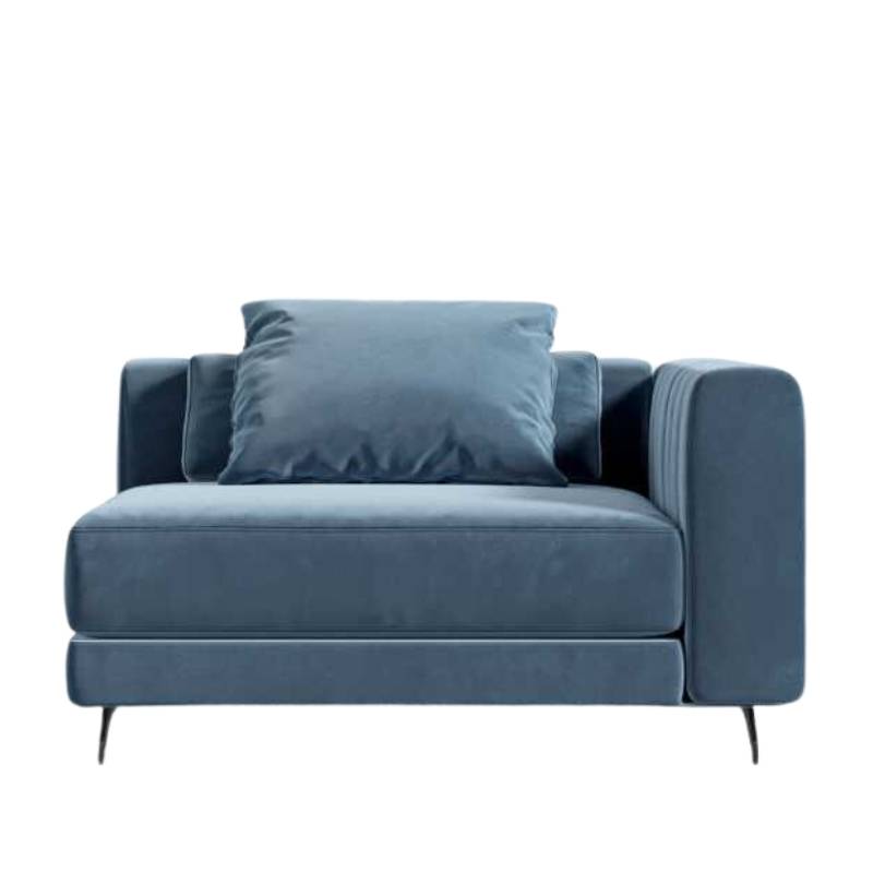 Front Facing View of The Berlin Right Arm in Solstice Fabric and Color