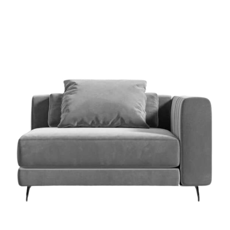 Front Facing View of The Berlin Right Arm in Glacier Grey Fabric and Color