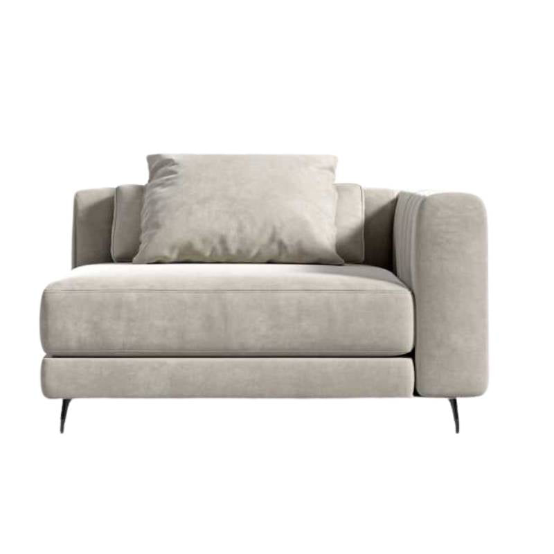 Front Facing View of The Berlin Right Arm in Latte Fabric and Color