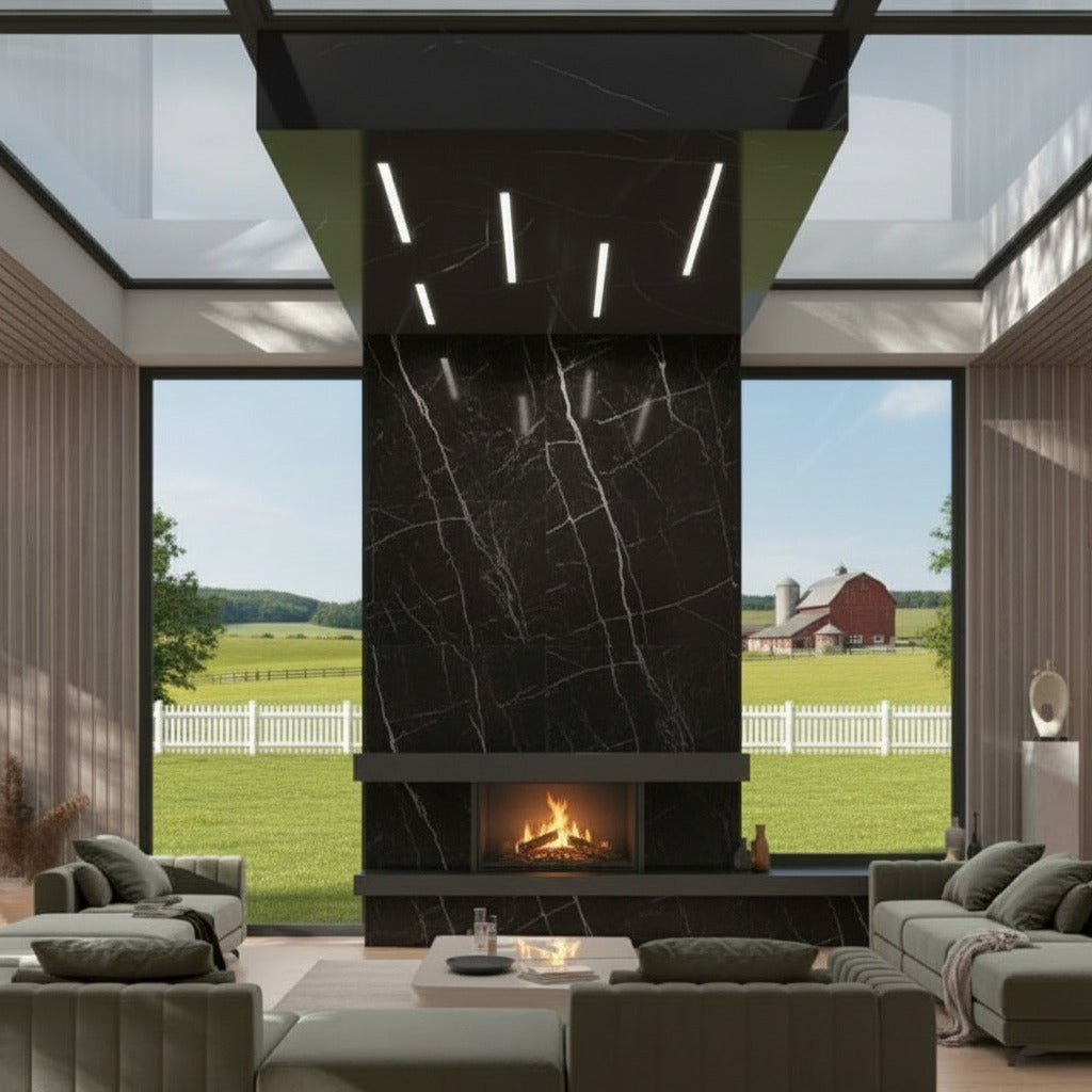 Rear Facing View of a Berlin Modular Sectional Sofa in a Living Room