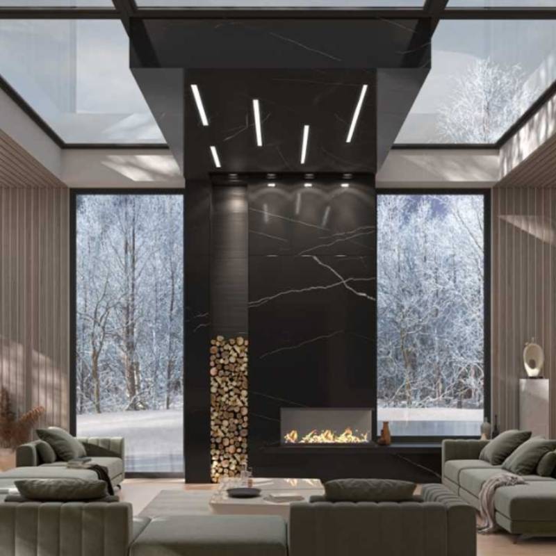 Rear Facing View of a Berlin Modular Sectional Sofa in a Living Room
