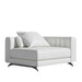 Angled Side View of The Berlin Right Arm in Trento Eggshell Fabric and Color
