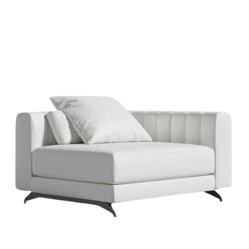 Angled Side View of The Berlin Right Arm in Trento Eggshell Fabric and Color