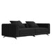 Angled View of The Berlin Sofa in Caviar Color and Fabric