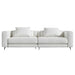 Front View of The Berlin Sofa in Trento Eggshell Color and Fabric