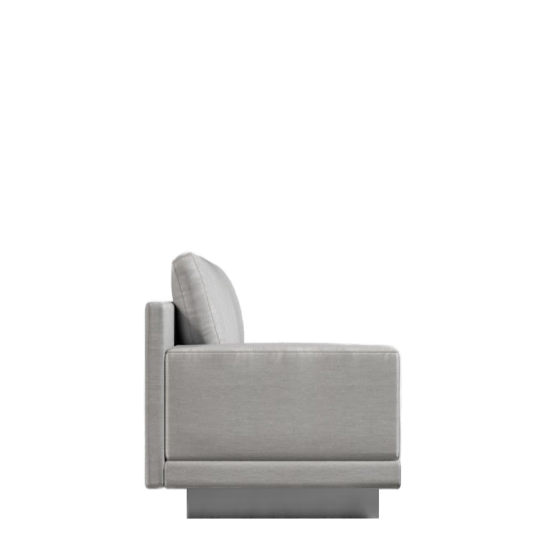 Side View of the Dresden Outdoor Armless Sofa With Armrest in Encino Color