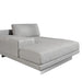 Angled Close Up View of The Dresden Outdoor Left Chaise with Armrest in Encino Color