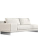 Angled Front Facing View of the Dresden Outdoor Armless Sofa With Armrest in Palisades Color